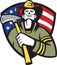 American Fireman Firefighter Emergency Worker