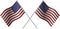 American Flag 3D pair crossed vector isolated on transparent background. 13 stripes and 50 stars. Available in EPS10 and jpg