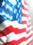 American flag 3D representation shiny and silky
