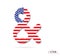 American flag on the ampersand icon