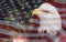 American Flag background with Eagle and fireworks