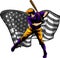 american flag with baseball player vector illustration