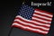 American flag on black background and the word Impeach