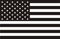 American flag in black and white