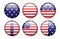 American Flag Buttons