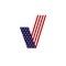 American flag of a check mark for voting The patriotic symbol of the election of the United States of America Design element