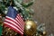 American Flag on a Christmas tree