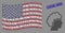 American Flag Collage of Blonde Profile and Scratched Usual Man Stamp