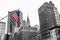 American flag colored New York City USA Skyline Black and White