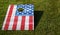 American Flag cornhole game board