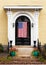 American flag displayed on the door