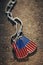 American flag dog tags background