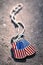 American flag dog tags background