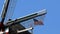 American Flag Flies Over Dutch Windmill