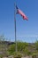American Flag flying high at visitors center of Red Rock Canyon Nature Conservancy
