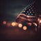 american flag generative ai bokeh. Shallow depth, stars. National holiday U.S. Independence Day, Freedom and Equality