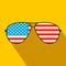 American flag glasses flat icon
