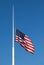 American flag at half mast