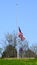 American flag at half mast