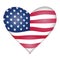 American flag heart