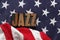 American flag with jazz word