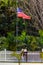 American Flag by the Mailbox and Picket Fence