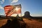 American Flag at Monument Valley