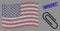 American Flag Mosaic of Paperclip and Grunge Memory Seal