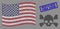 American Flag Mosaic of Skull Crossbones and Distress Pesticides Free Zone Stamp