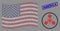 American Flag Mosaic of WMD Nerve Agent Chemical Warfare and Textured America Seal