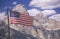 American Flag with Mountains, Grand Teton National Park, Wyoming