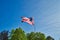 American flag over Vietnam Veterans Monument in Buffalo and Erie County Naval and Military Park located at the Canalside