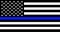 American flag with police support symbol Thin blue line.