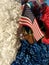 American Flag in a Red, White, and Blue Memorial Wreath