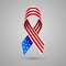 American flag ribbon. Patriotic symbol of 4 July