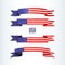 American flag ribbon stars stripes Patriotic American theme USA flag of a wavy ribbon shape icon Design element for Independence