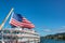 American Flag and Riverboat in Astoria