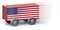 American Flag Shipping Container with wheels