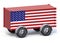 American Flag Shipping Container with wheels