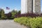 American flag Stars and Stripes at Bastogne WW2 Memorial, Belgium