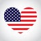 American Flag Styled Heart Shape