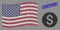 American Flag Stylized Composition of Financial Seal and Distress Certified Stamp