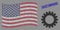 American Flag Stylized Composition of Gear and Grunge 24X7 Service Stamp