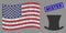 American Flag Stylized Composition of Gentleman Hat and Distress Mister Stamp