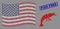 American Flag Stylized Composition of Shrimp and Distress Fish Free Seal