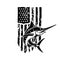 American flag with swordfish illustration. Design element for poster, card, banner, t shirt.