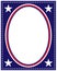 American flag symbolism patriotic decorative oval frame design template.