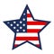 American flag textured star shape on white background. Election day, vote for democracy