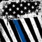 American Flag with Thin Blue Line. Grunge Patriotic Background