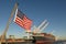 American flag US port container ship symbols economy industry pride